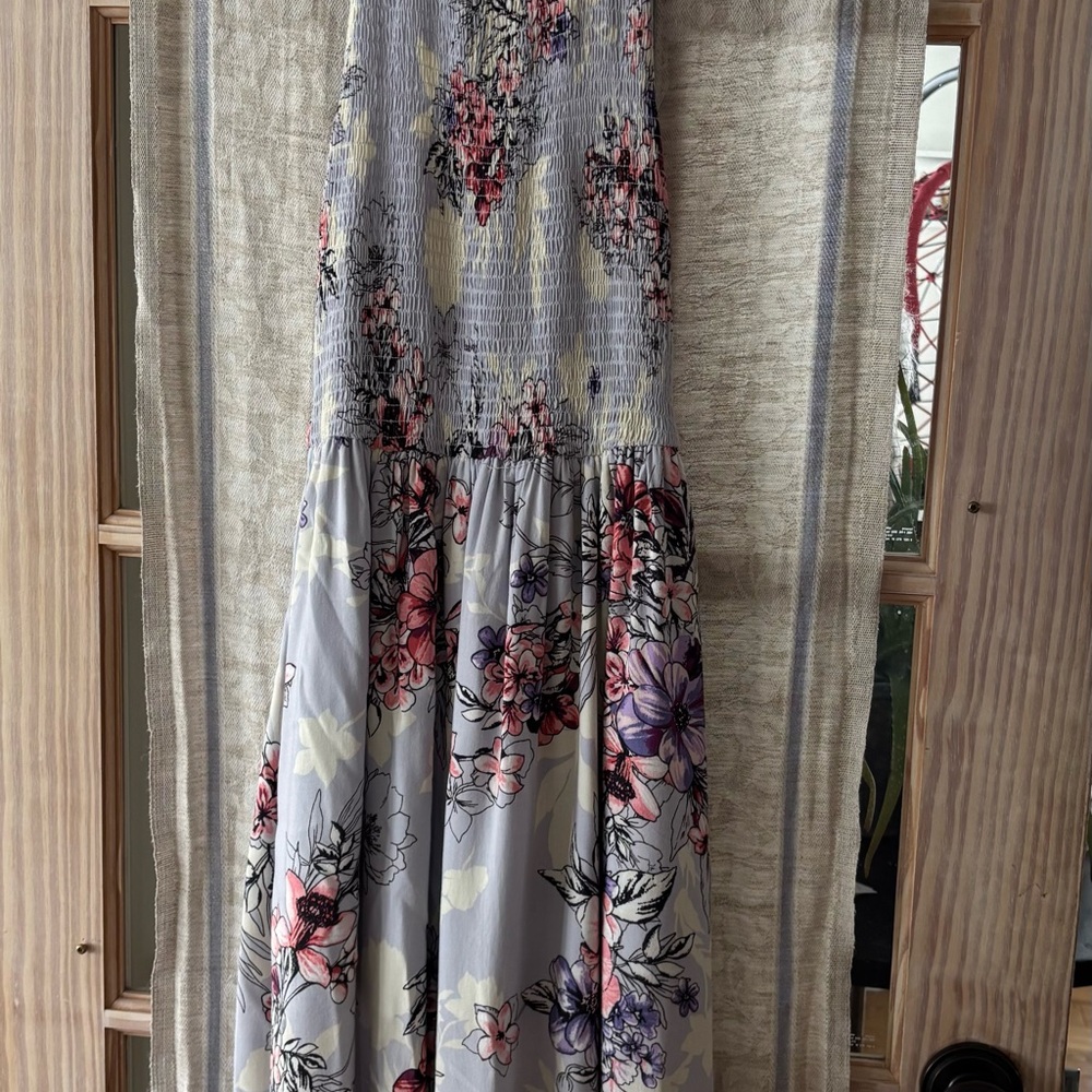 Pale Blue/Grey Smocked Sundress